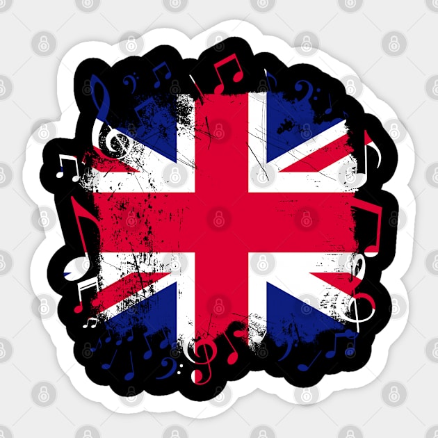 Great Britain Music Flag Sticker by Teeladen